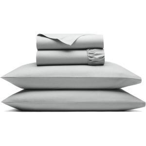 BOLL & BRANCH Flannel Sheet Set – King, Shore – Luxury 100% Organic Cotton – Includes 1 Flat, 1 Fitted, 2 King Pillowcases – Velvety Soft, Warm & Breathable(Shore)