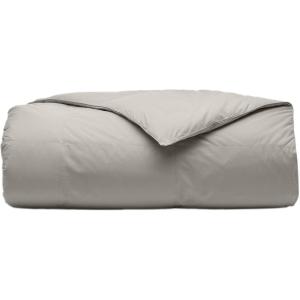 BOLL & BRANCH Percale Quilted Down Comforter – King/Cal King, Cream – Duvet Insert and Cover in One Layer, 100% Luxury Organic Cotton, Ethically Sourced Triple-Washed Down – 1 Comforter(Pewter)