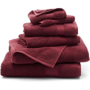 BOLL & BRANCH Plush Bath Towel Set – Shore – 6 Piece – Includes 2 Bath Towels, 2 Hand Towels & 2 Washcloths – 100% Organic Cotton – Ultra Soft & Luxurious – Quick Absorbing(Holly)
