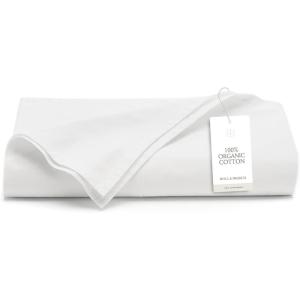Boll & Branch Signature Hemmed Flat Sheet – King, White – 100% Organic Cotton – 1 Flat Sheet Only(White)