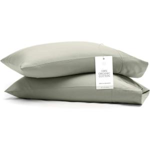 Boll & Branch Signature Hemmed Pillowcase Set – Standard, White – Luxury 100% Organic Cotton – Buttery Soft and Breathable – Softer with Every Wash – 2 Pillowcases Included(Sageleaf)