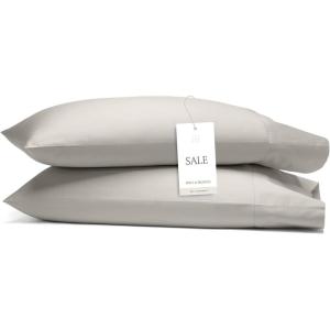 Boll & Branch Signature Hemmed Pillowcase Set – Standard, White – Luxury 100% Organic Cotton – Buttery Soft and Breathable – Softer with Every Wash – 2 Pillowcases Included(Pewter)