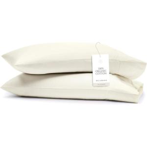 Boll & Branch Signature Hemmed Pillowcase Set – Standard, White – Luxury 100% Organic Cotton – Buttery Soft and Breathable – Softer with Every Wash – 2 Pillowcases Included(Cream)