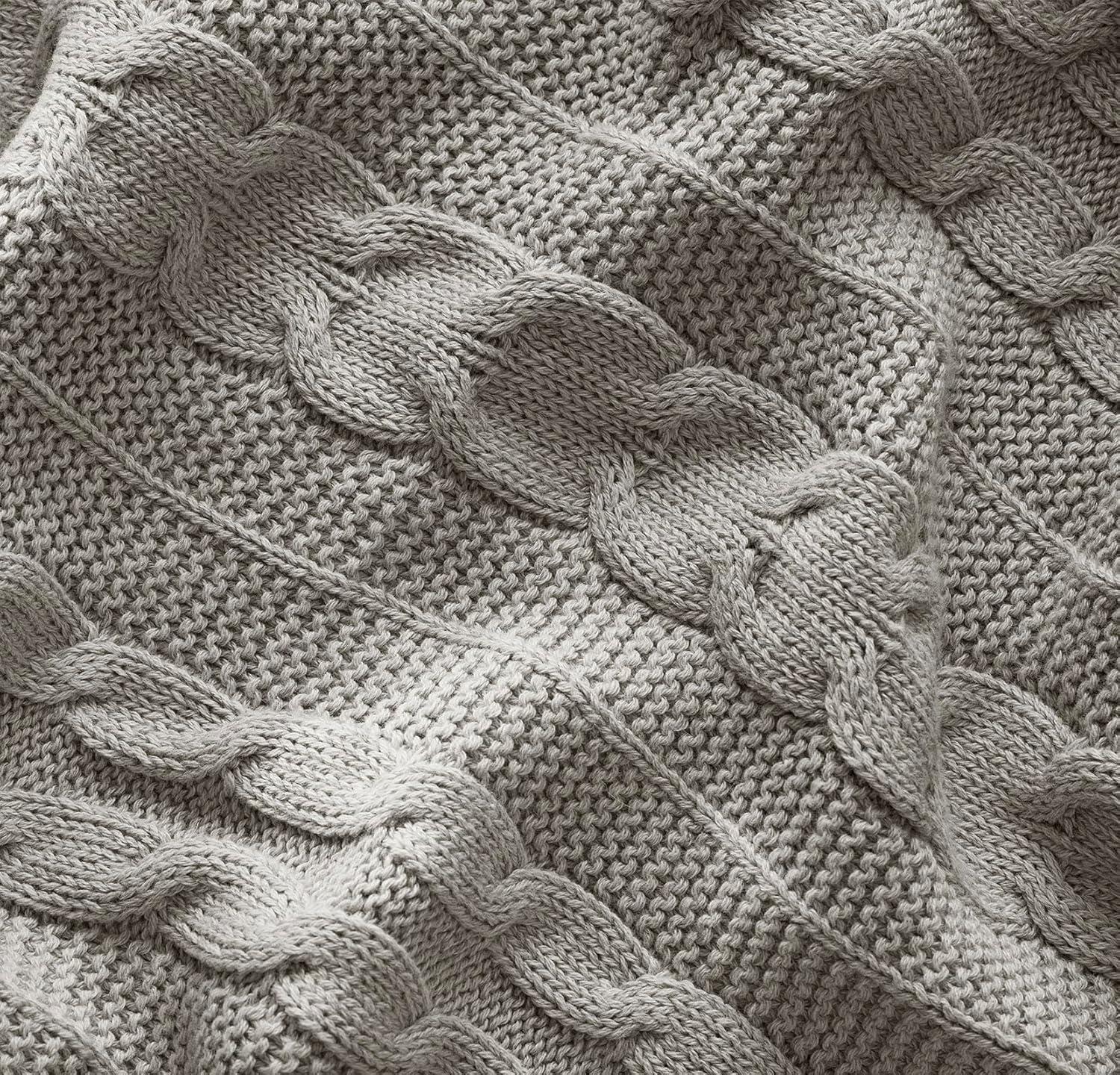 imageBOLL ampamp BRANCH Cable Knit Baby Blanket Dusty Rose ToxinFree 100 Organic Cotton MachineWashable Soft Breathable 30 x 40Pewter