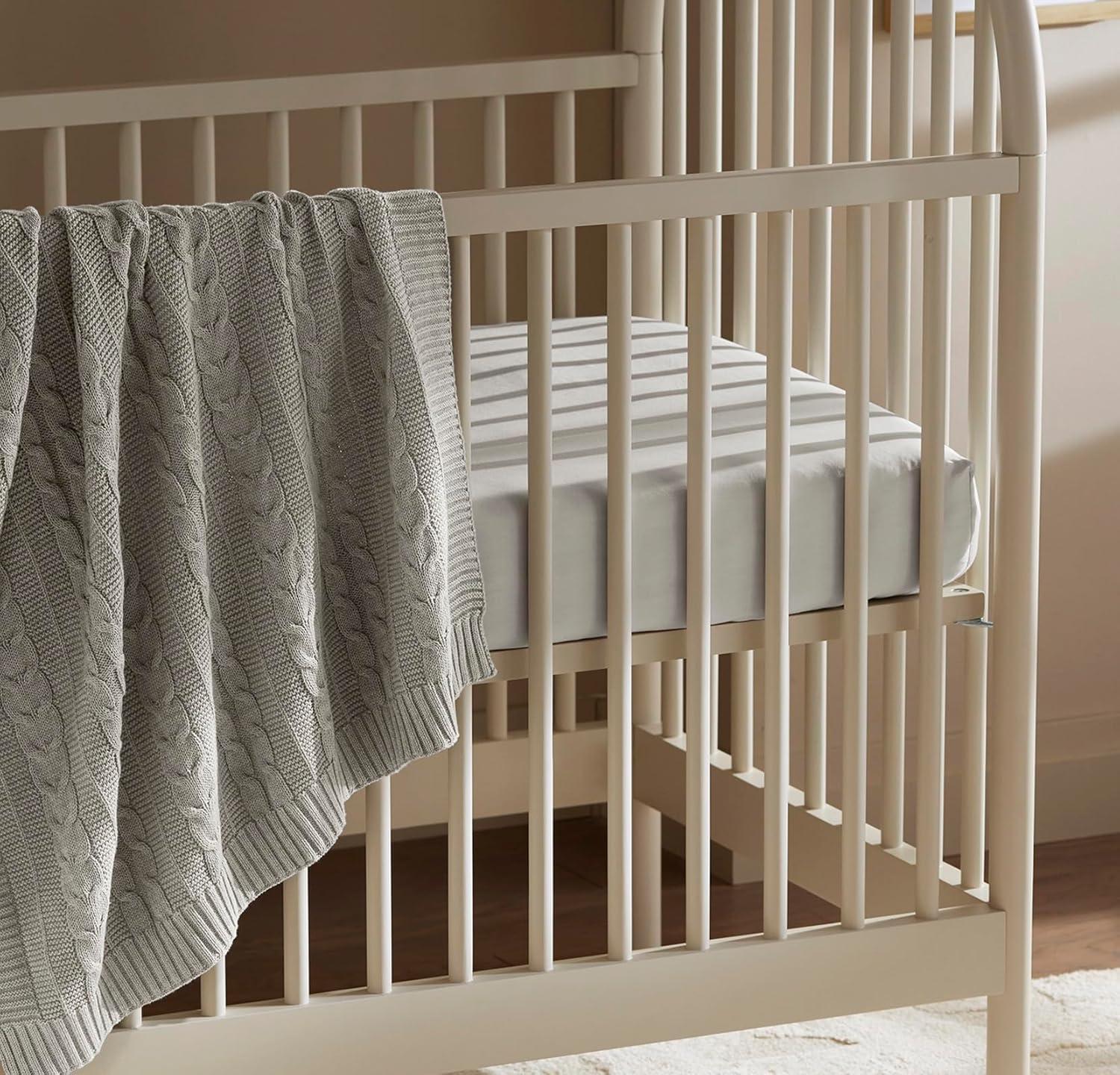 imageBOLL ampamp BRANCH Cable Knit Baby Blanket Dusty Rose ToxinFree 100 Organic Cotton MachineWashable Soft Breathable 30 x 40Pewter