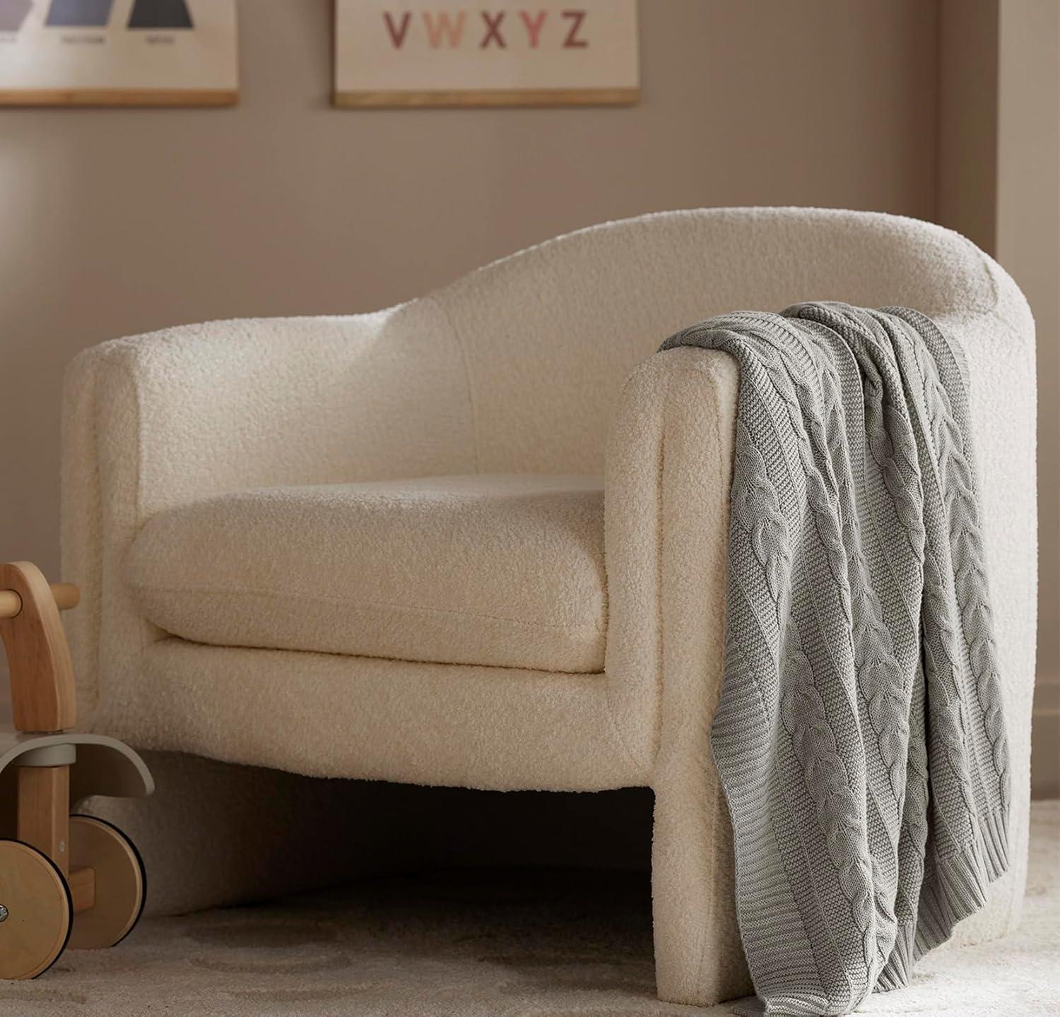 imageBOLL ampamp BRANCH Cable Knit Baby Blanket Dusty Rose ToxinFree 100 Organic Cotton MachineWashable Soft Breathable 30 x 40Pewter