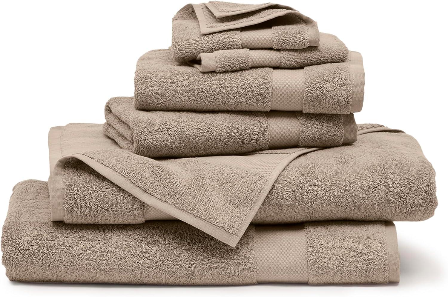 imageBOLL ampamp BRANCH Plush Bath Towel Set Cream 6 Piece Includes 2 Bath Towels 2 Hand Towels ampamp 2 Washcloths 100 Organic Cotton Ultra Soft ampamp Luxurious Quick AbsorbingOak