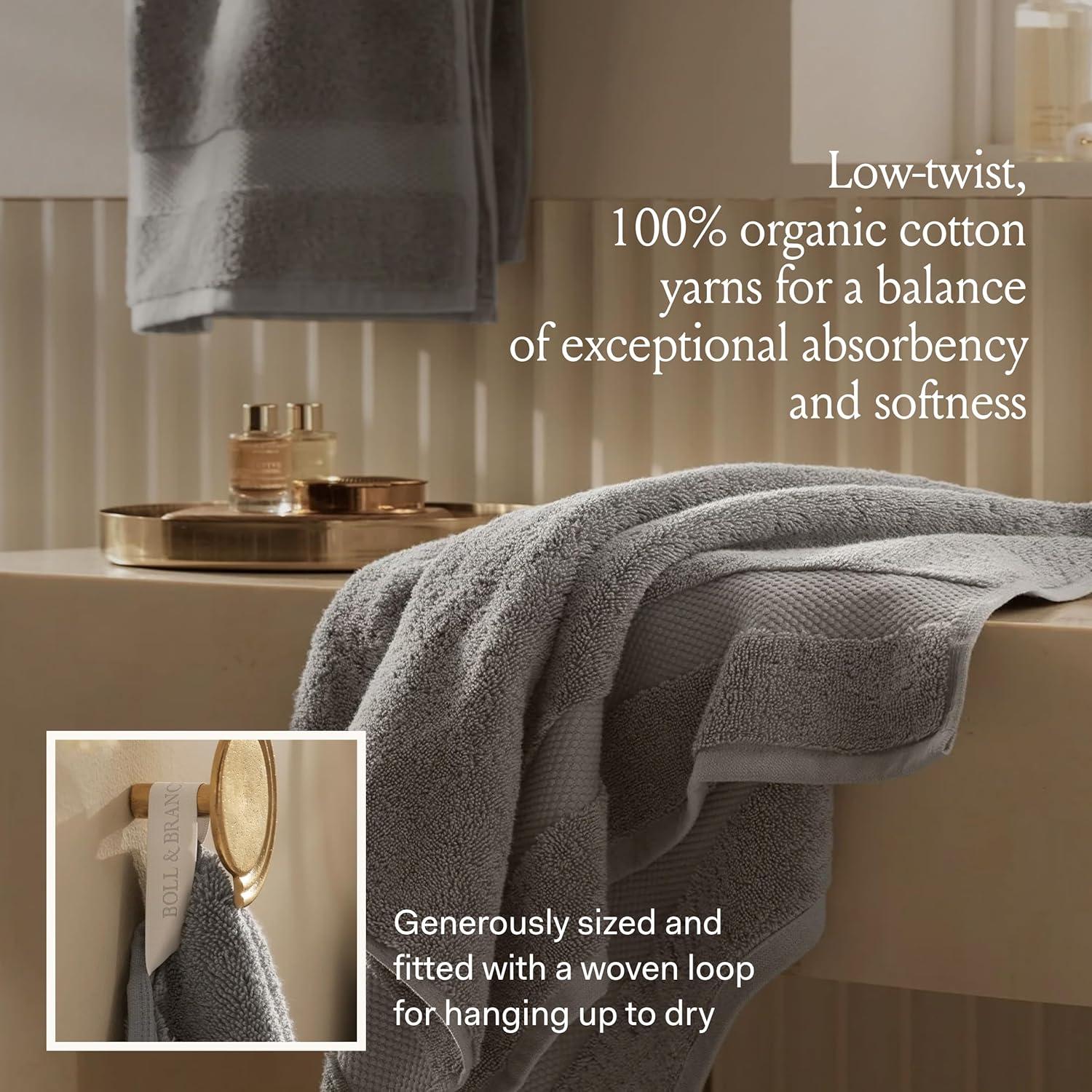 imageBOLL ampamp BRANCH Plush Bath Towel Set Cream 6 Piece Includes 2 Bath Towels 2 Hand Towels ampamp 2 Washcloths 100 Organic Cotton Ultra Soft ampamp Luxurious Quick AbsorbingStone