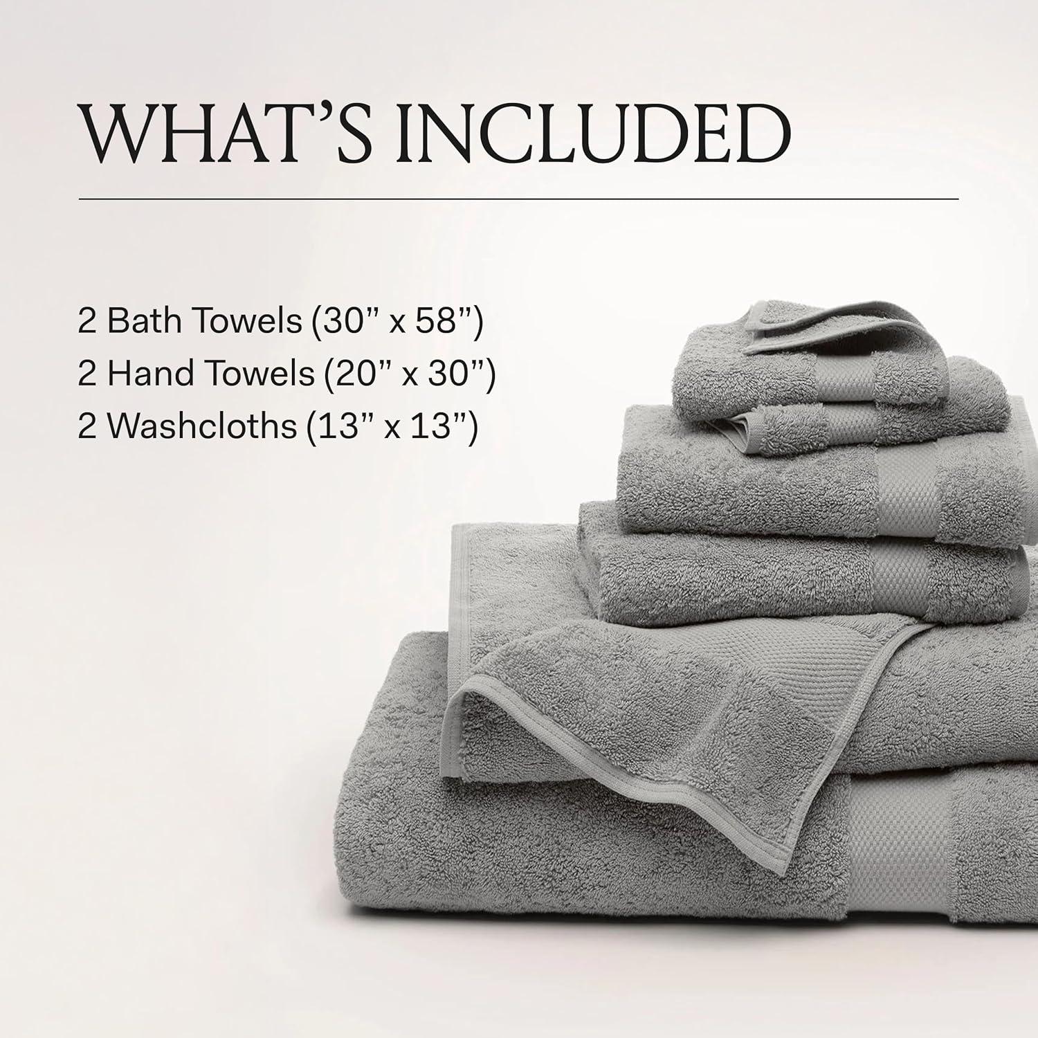 imageBOLL ampamp BRANCH Plush Bath Towel Set Cream 6 Piece Includes 2 Bath Towels 2 Hand Towels ampamp 2 Washcloths 100 Organic Cotton Ultra Soft ampamp Luxurious Quick AbsorbingMineral