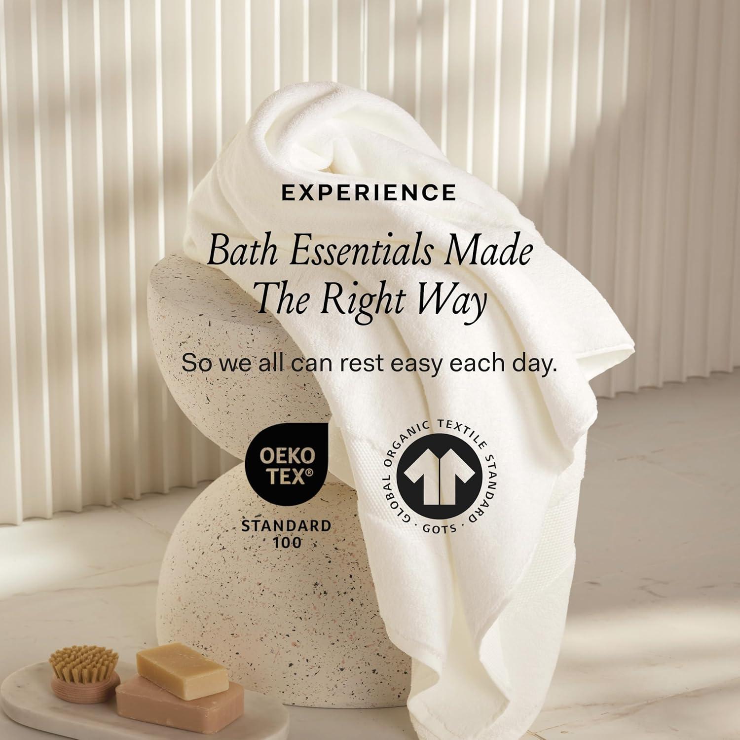 imageBOLL ampamp BRANCH Plush Bath Towel Set Cream 6 Piece Includes 2 Bath Towels 2 Hand Towels ampamp 2 Washcloths 100 Organic Cotton Ultra Soft ampamp Luxurious Quick AbsorbingHolly