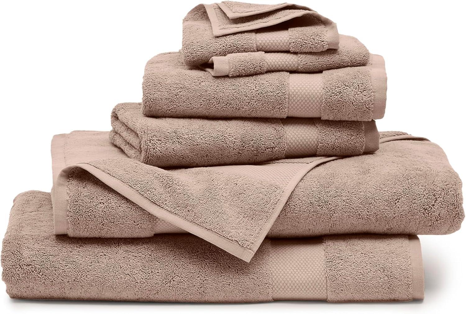 imageBOLL ampamp BRANCH Plush Bath Towel Set Cream 6 Piece Includes 2 Bath Towels 2 Hand Towels ampamp 2 Washcloths 100 Organic Cotton Ultra Soft ampamp Luxurious Quick AbsorbingDusty Rose