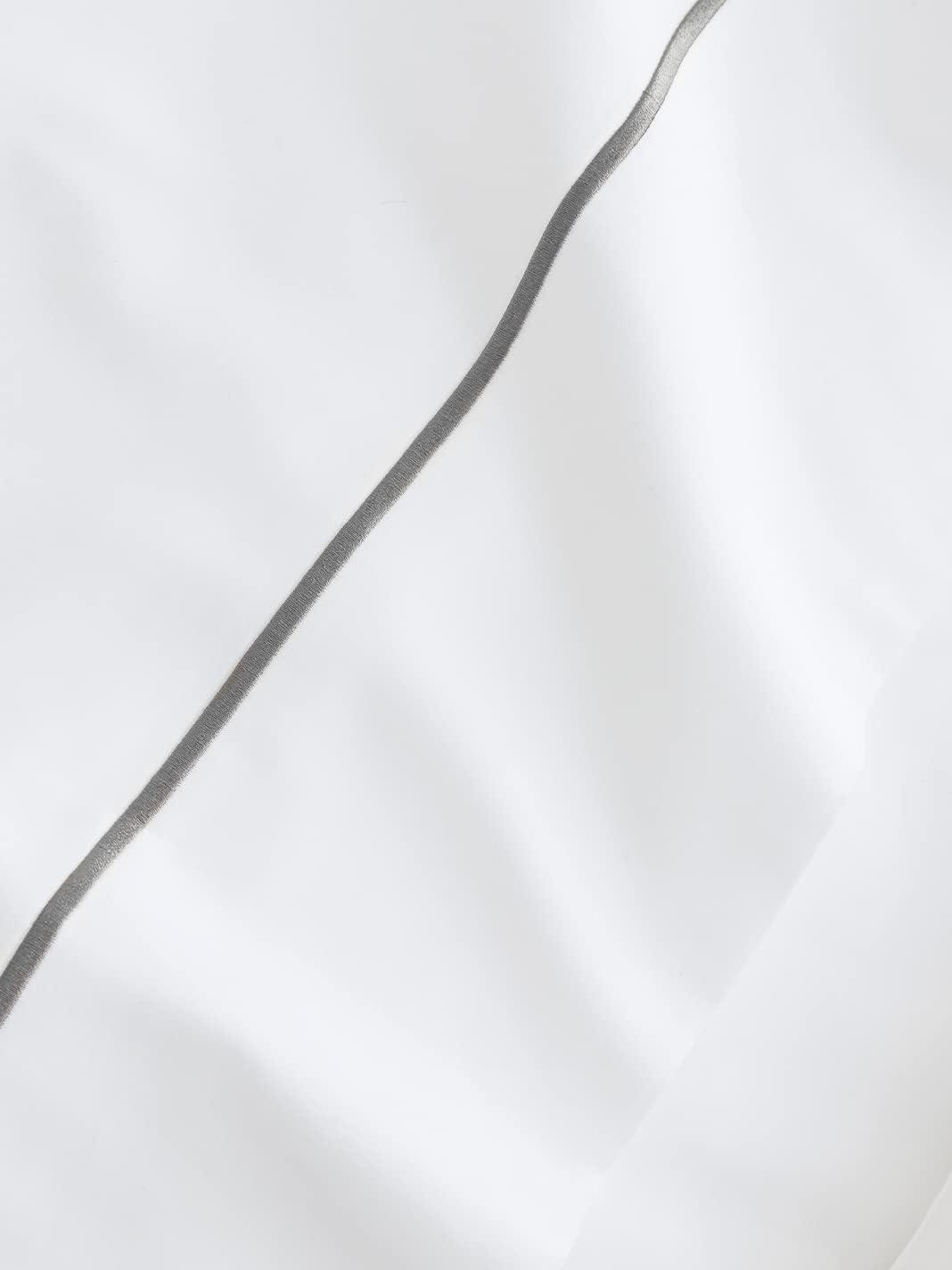 imageBOLL ampamp BRANCH Signature Embroidered Sheet Set Full WhiteShore Luxury 100 Organic Cotton 1 Flat Sheet 2 Fitted Sheet 2 PillowcasesWhiteStone