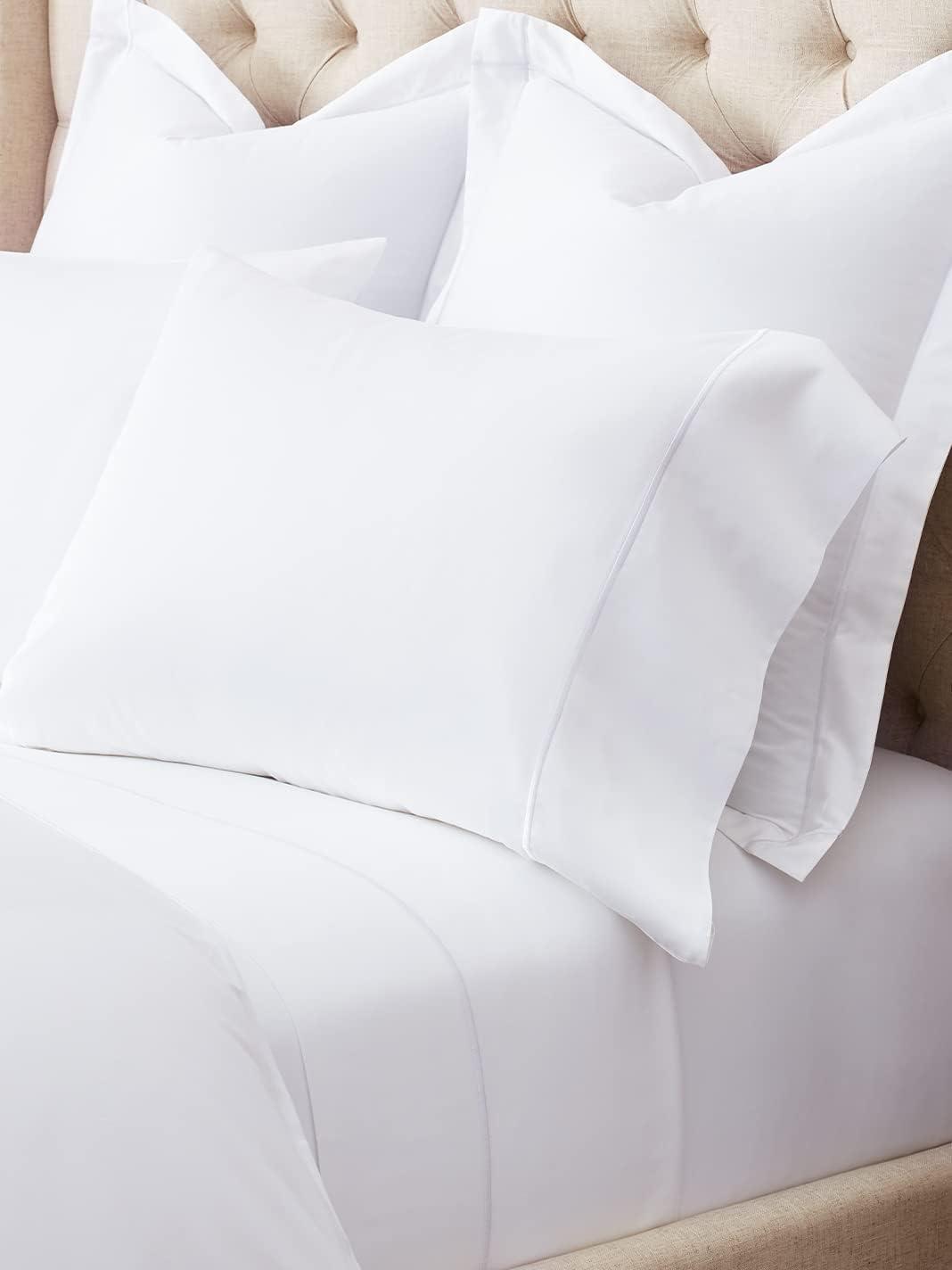 imageBOLL ampamp BRANCH Signature Embroidered Sheet Set Full WhiteShore Luxury 100 Organic Cotton 1 Flat Sheet 2 Fitted Sheet 2 PillowcasesWhiteWhite