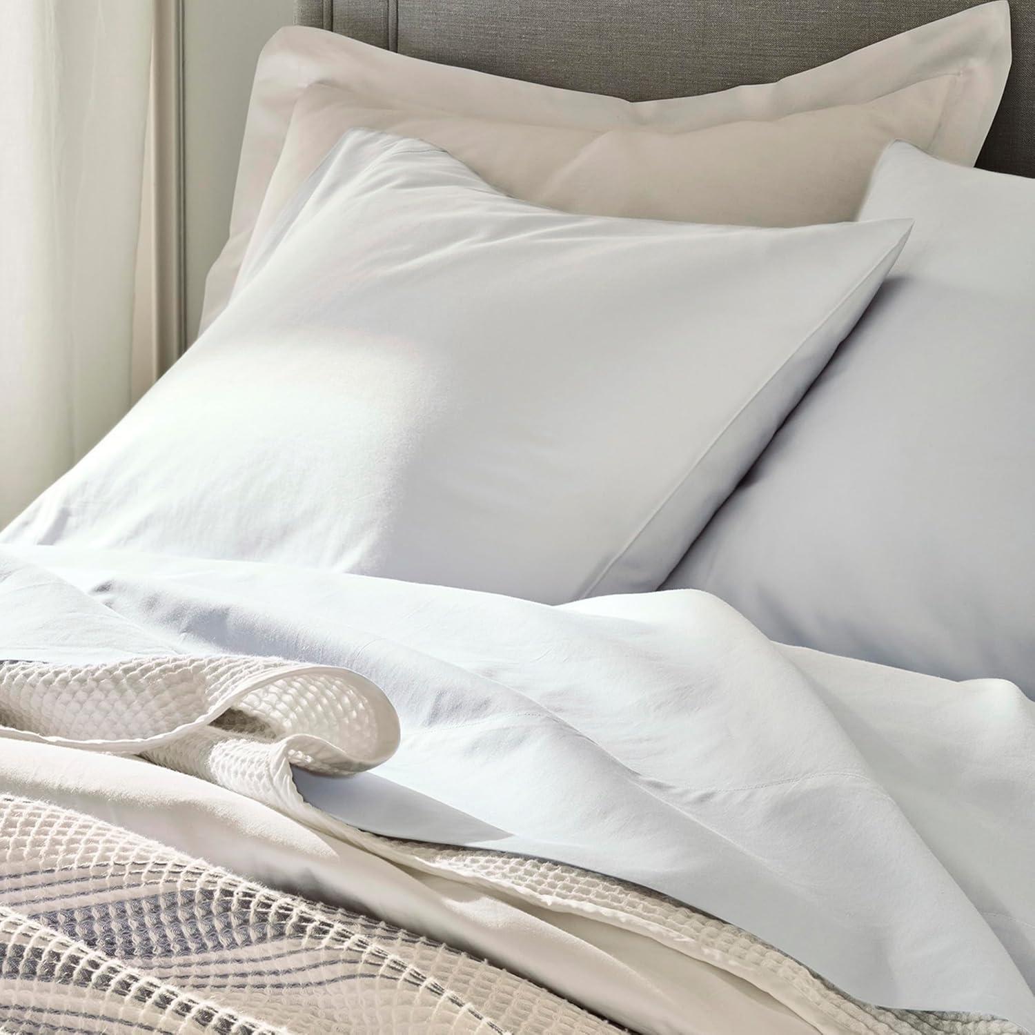 imageBoll ampamp Branch Percale Hemmed Pillowcase Set Cooling and Breathable for Hot Sleepers King Shore Luxury 100 Organic Cotton Crisp and Smooth 2 Pillowcases IncludedSky