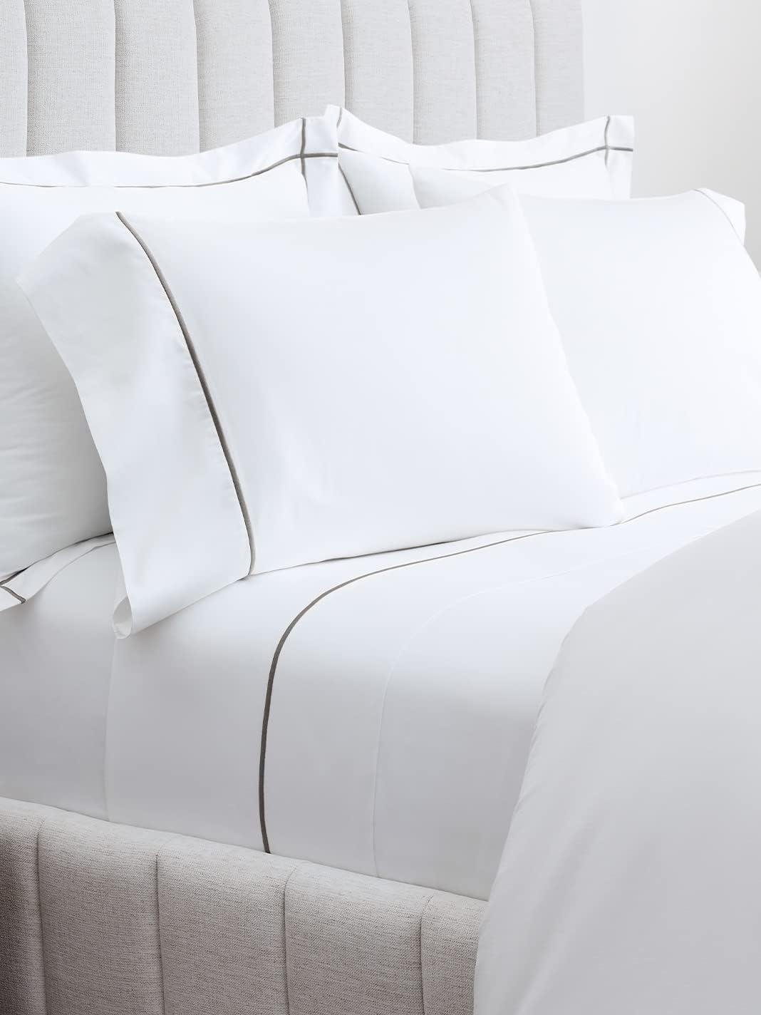 imageBoll ampamp Branch Percale Hemmed Pillowcase Set Cooling and Breathable for Hot Sleepers King Shore Luxury 100 Organic Cotton Crisp and Smooth 2 Pillowcases IncludedWhiteStone