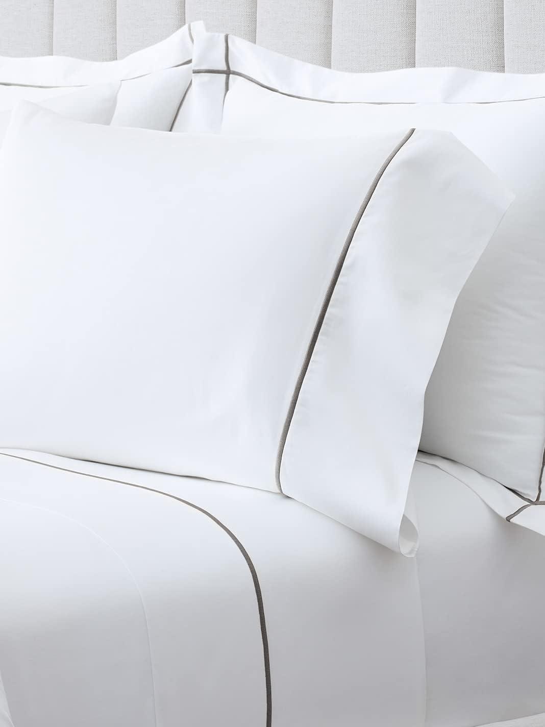 imageBoll ampamp Branch Percale Hemmed Pillowcase Set Cooling and Breathable for Hot Sleepers King Shore Luxury 100 Organic Cotton Crisp and Smooth 2 Pillowcases IncludedWhiteStone