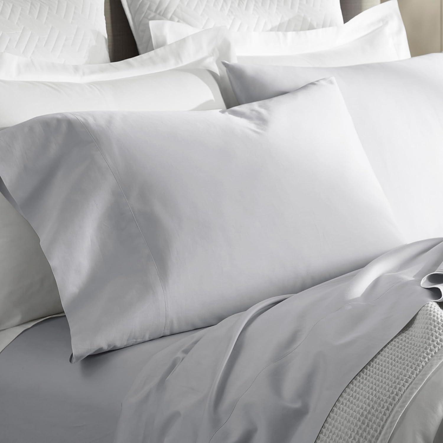 imageBoll ampamp Branch Percale Hemmed Pillowcase Set Cooling and Breathable for Hot Sleepers King Shore Luxury 100 Organic Cotton Crisp and Smooth 2 Pillowcases IncludedSky