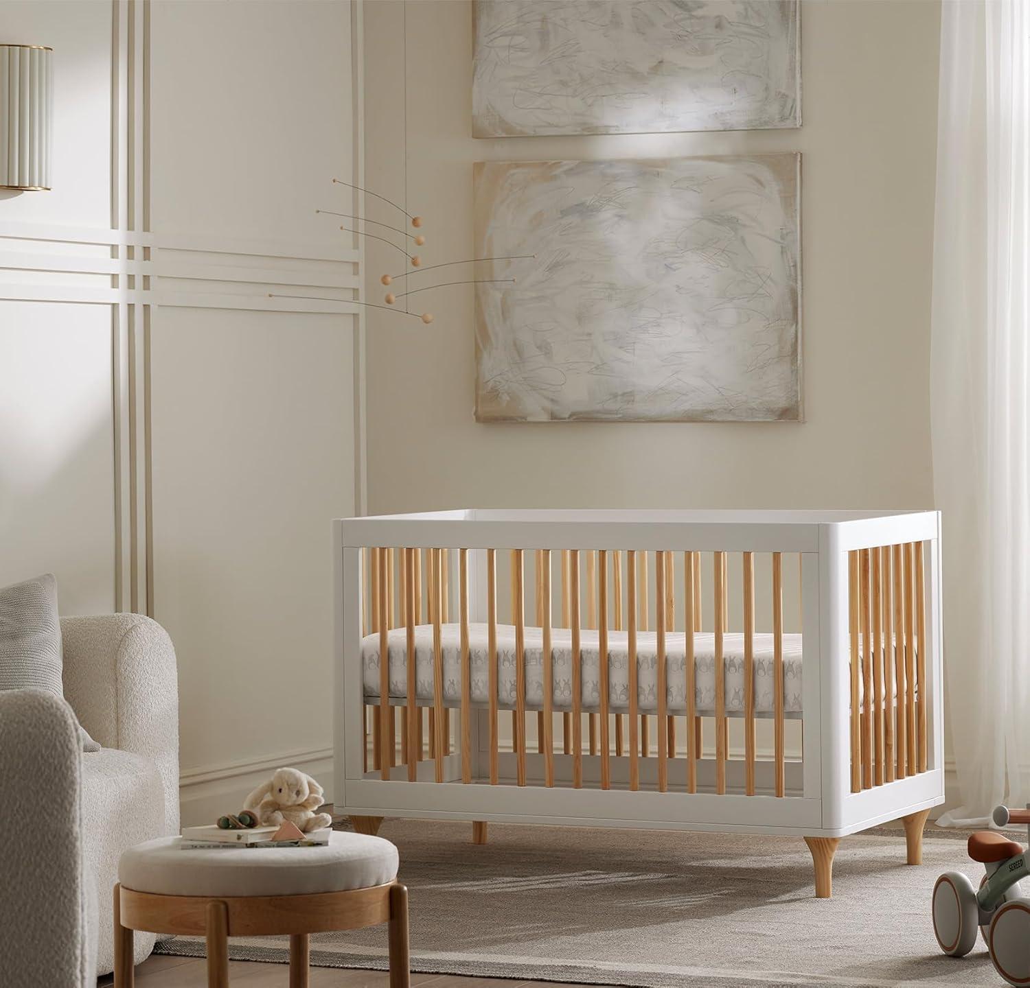 imageBoll ampamp Branch Signature Hemmed Fitted Baby Crib Sheet for Boys and Girls One Size Natural ToxinFree Soft 100 Organic Cotton TopStitched Elastic Band Secure Fit for Standard CribsCottontail