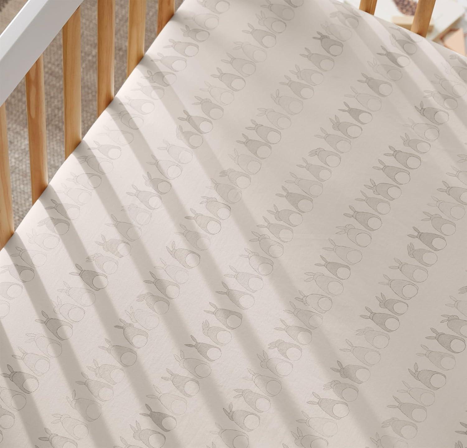 imageBoll ampamp Branch Signature Hemmed Fitted Baby Crib Sheet for Boys and Girls One Size Natural ToxinFree Soft 100 Organic Cotton TopStitched Elastic Band Secure Fit for Standard CribsCottontail