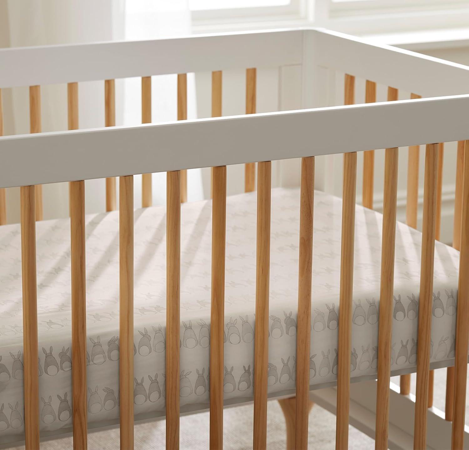 imageBoll ampamp Branch Signature Hemmed Fitted Baby Crib Sheet for Boys and Girls One Size Natural ToxinFree Soft 100 Organic Cotton TopStitched Elastic Band Secure Fit for Standard CribsCottontail