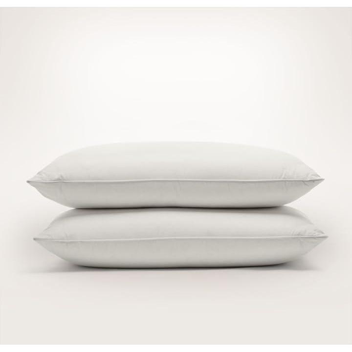 imageBOLL ampamp BRANCH Pillow Starter Bundle 2 Down Chamber Pillows Includes 1 Medium ampamp 1 Soft Density Pillow Standard Size 100 Organic Cotton Shell