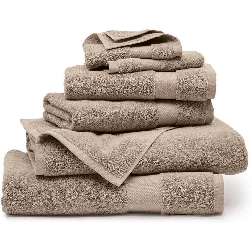 imageBOLL ampamp BRANCH Plush Bath Towel Set Cream 6 Piece Includes 2 Bath Towels 2 Hand Towels ampamp 2 Washcloths 100 Organic Cotton Ultra Soft ampamp Luxurious Quick AbsorbingOak