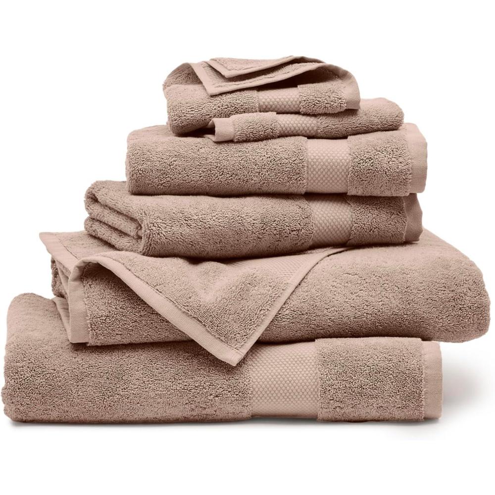 imageBOLL ampamp BRANCH Plush Bath Towel Set Cream 6 Piece Includes 2 Bath Towels 2 Hand Towels ampamp 2 Washcloths 100 Organic Cotton Ultra Soft ampamp Luxurious Quick AbsorbingDusty Rose