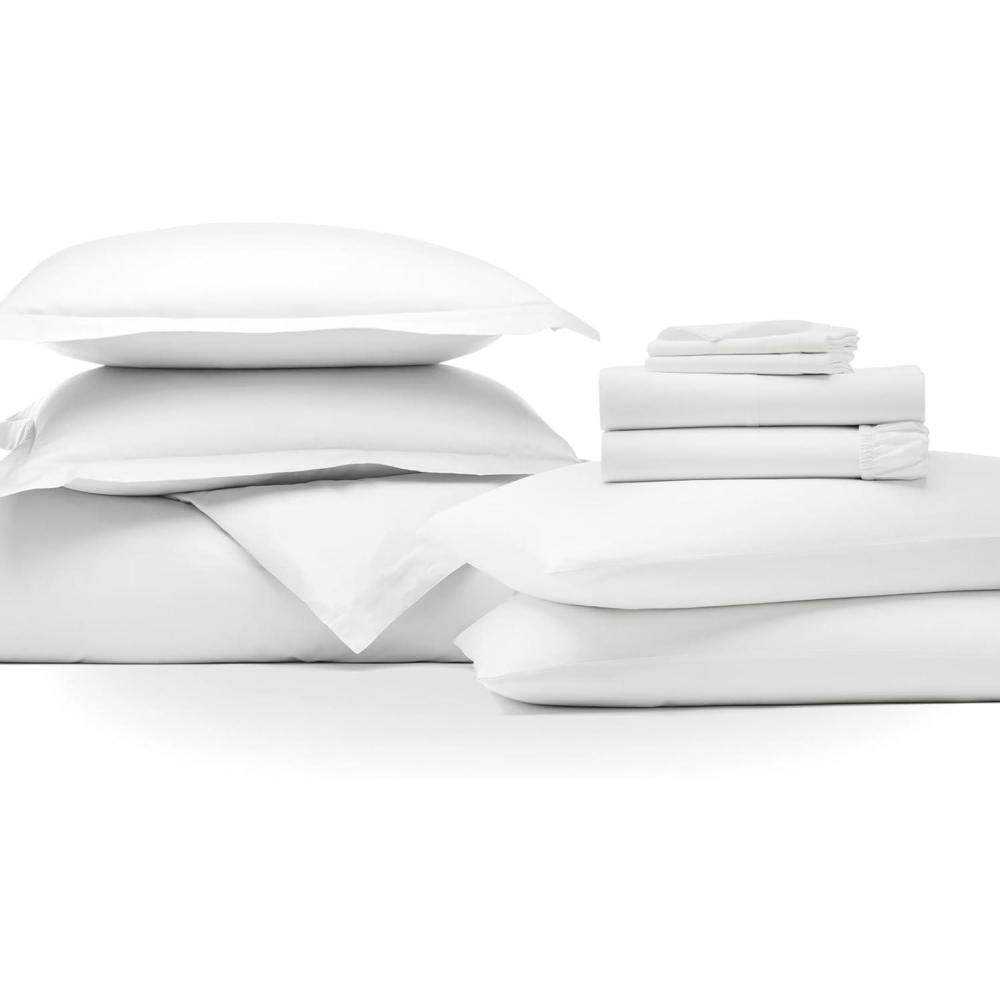 imageBOLL ampamp BRANCH Signature Starter Bundle 1 White King Sheet Set ampamp Duvet Set 1 White King Pillowcase Set 100 Organic Cotton