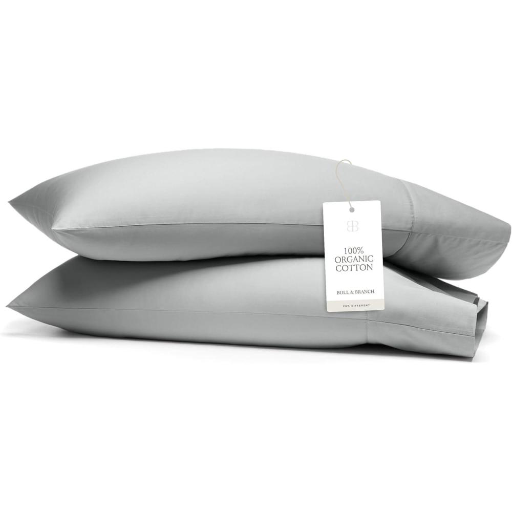 imageBoll ampamp Branch Percale Hemmed Pillowcase Set Cooling and Breathable for Hot Sleepers King Shore Luxury 100 Organic Cotton Crisp and Smooth 2 Pillowcases IncludedShore