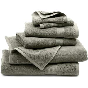 BOLL & BRANCH Plush Bath Towel Set – Cream – 6 Piece – Includes 2 Bath Towels, 2 Hand Towels & 2 Washcloths – 100% Organic Cotton – Ultra Soft & Luxurious – Quick Absorbing(Juniper)