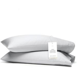 Boll & Branch Percale Hemmed Pillowcase Set – Cooling and Breathable for Hot Sleepers – King, Shore – Luxury 100% Organic Cotton – Crisp and Smooth – 2 Pillowcases Included(Sky)